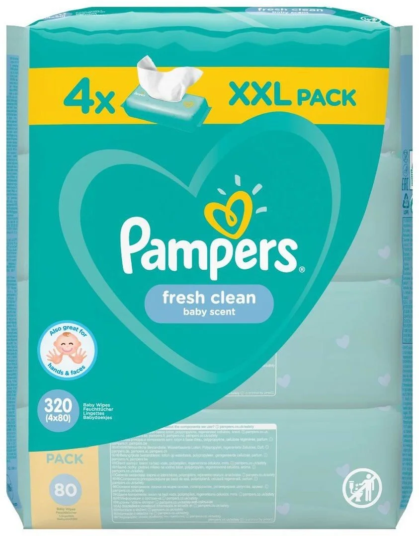 Pampers obrúsky Fresh Clean XXL 4x80ks