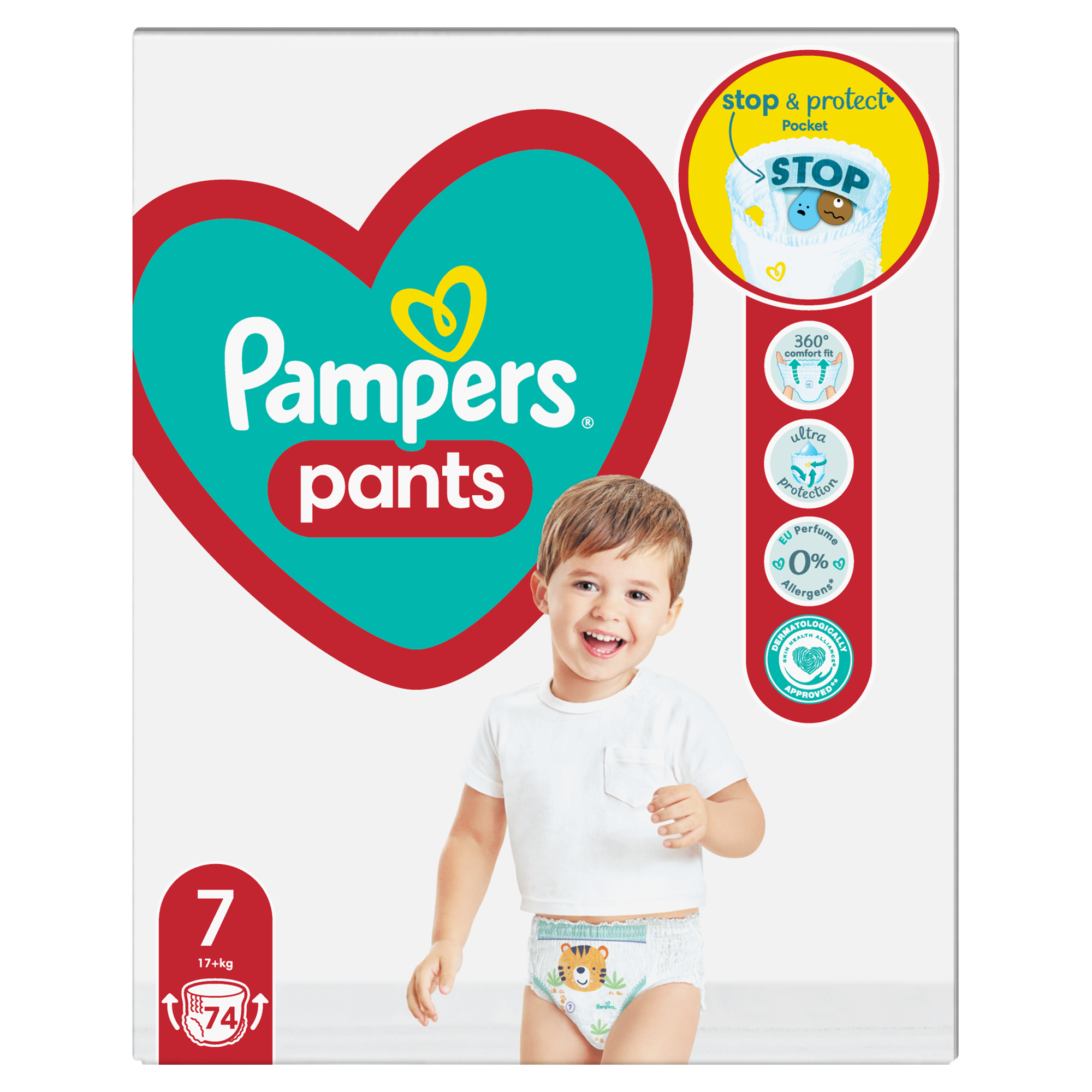 Pampers Pants Plenkové Kalhotky Velikost 7, 74ks, 17kg+