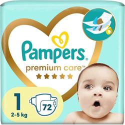 Pampers Premium Care Plenky Velikost 1, 2-5kg, 72ks