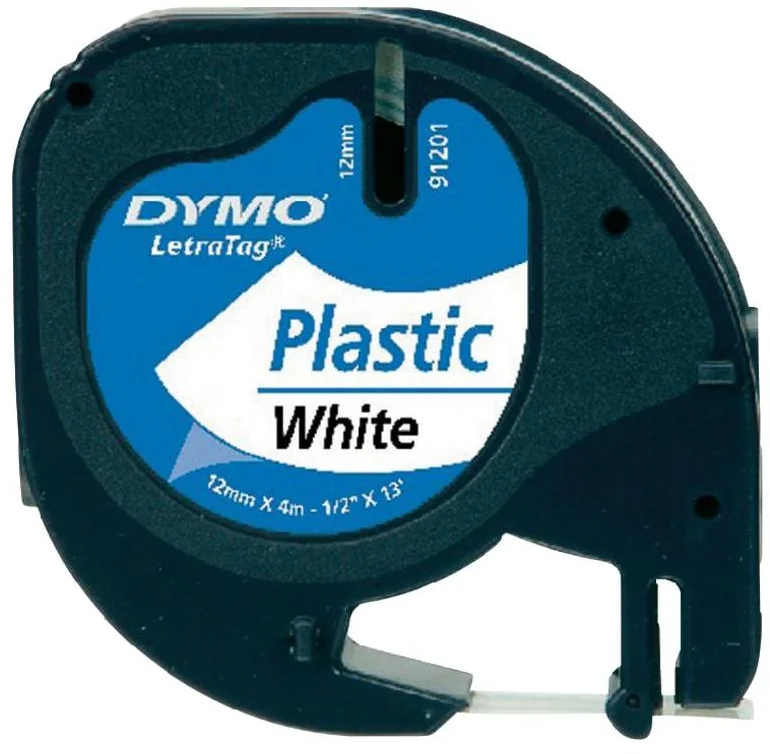 Páska do štítkovača Dymo LetraTAG, 91221, S0721660, biela/čierna, 12 mm 772461