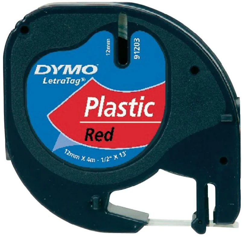 Páska do štítkovača Dymo LetraTAG, 91223, S0721680, červená/čierna, 12 mm 772488