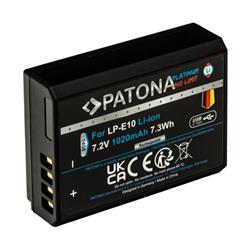 PATONA baterie pro foto Canon LP-E10 1020mAh Li-Ion Platinum USB-C nabíjení