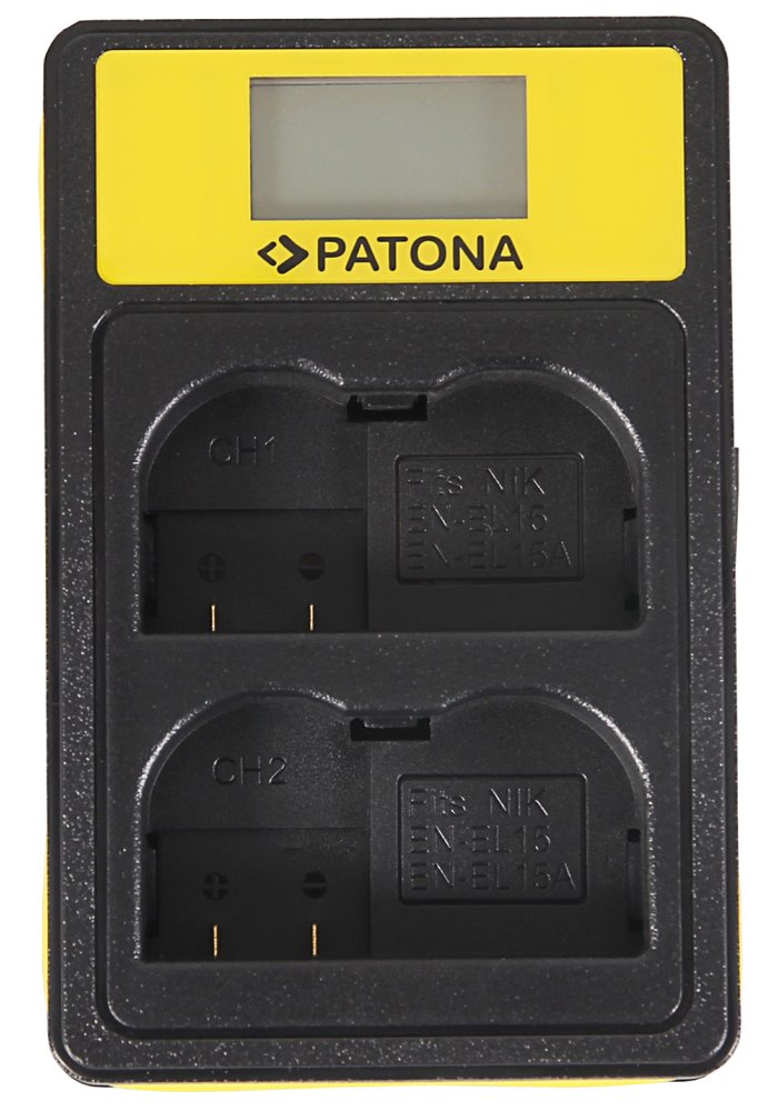 PATONA Photo Duálna nabíjačka Nikon EN-EL15 s LCD, USB