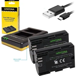 PATONA Photo Duálna rýchlonabíjačka Canon LP-E6 2x batéria 2000mAh USB