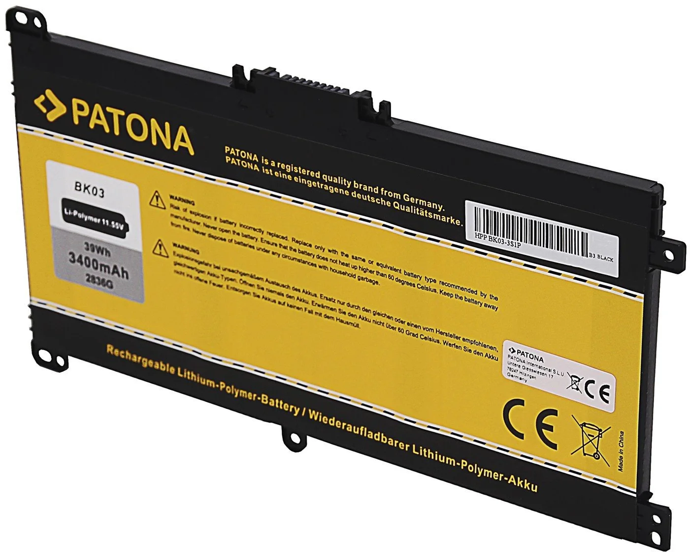 Patona PT2836 - HP Pavilion X360 3400mAh Li-Pol 11,55V