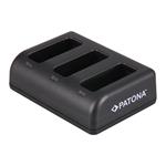 PATONA Trojitá nabíjačka digitálnych kamier GoPro Hero 5/Hero 6/Hero 7/Hero 8 AHDBT-501/ micro USB/ USB-C