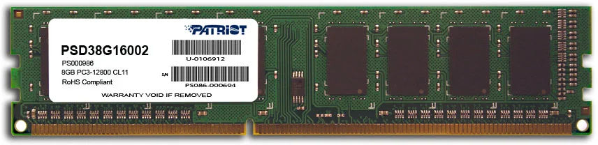 PATRIOT Signature Line 8GB 1600MHz PSD38G16002