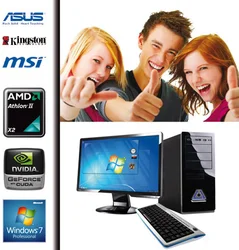 PC BARBONE W DEMON - AMD ATHLON II X2 250/500GB/2GB/GTS450 s 1GB/DVDRW/Windows 7 Profesional