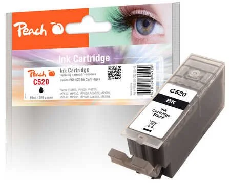 Peach C520 black kompatibilný s Canon PGI-520, PGI-520bk, 2932B001