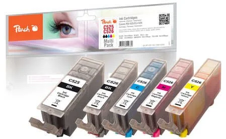 Peach Combi Pack s čipom kompatibilný s Canon PGI-525, CLI-526 314256