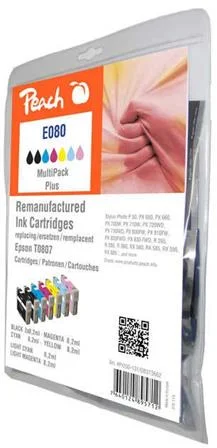 Peach E080 Combi Pack Plus kompatibilný s Epson T0807 313662