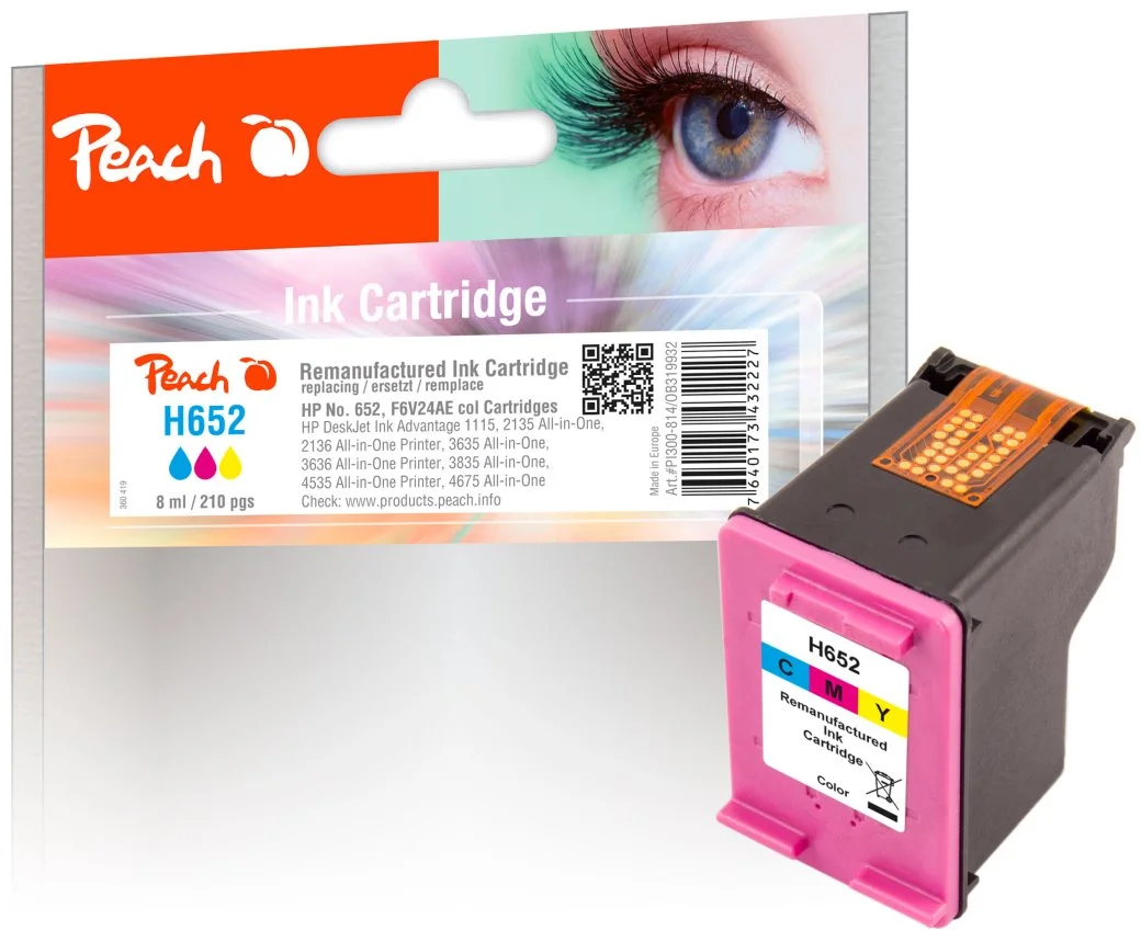 Peach H652 farebná kompatibilný s HP No. 652, F6V24AE 319932