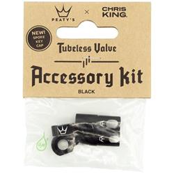 PEATY'S X CHRIS KING (MK2) BLACK TUBELESS VALVES ACCESSORY KIT 