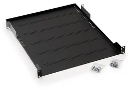 Perforovaná polica 1U/150mm RAL 9005 čierna