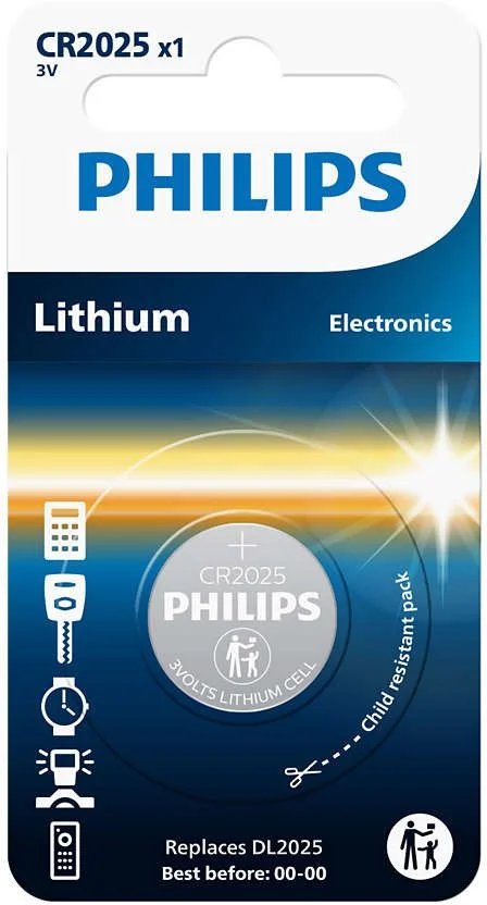 PHILIPS CR2025/01B Minibatérie, lítiové