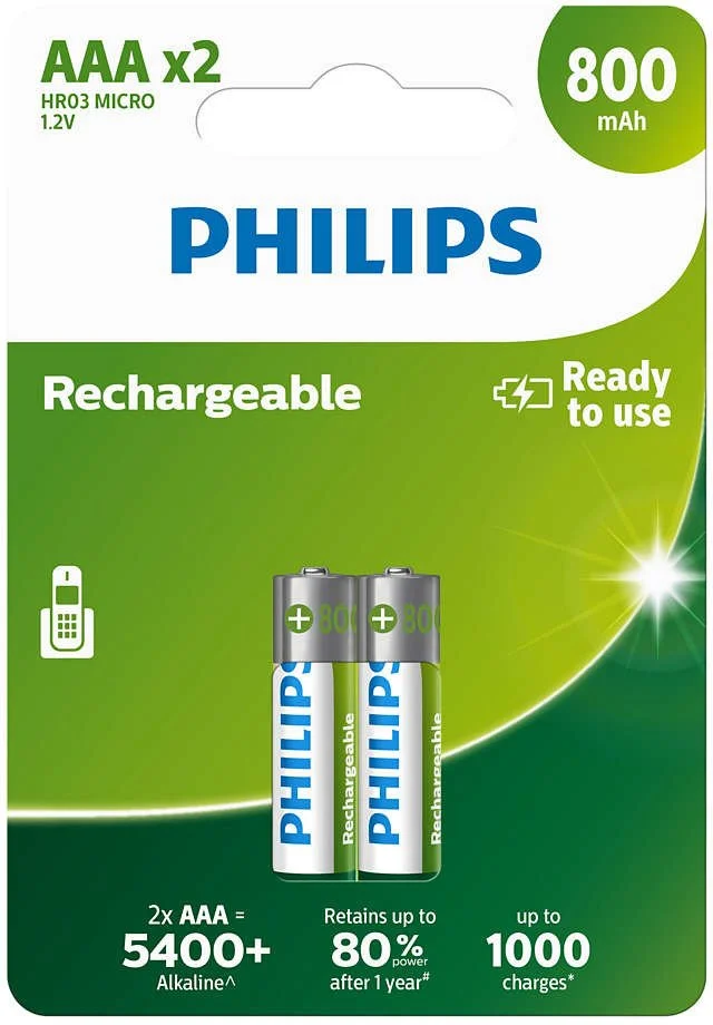PHILIPS R03B2A80/10 AAA Nabíjecí baterie (2ks)