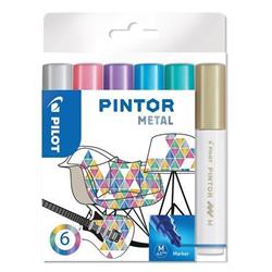 PILOT Sada dekoračných fixiek "Pintor M", metalické, 6 farieb, 1,4 mm