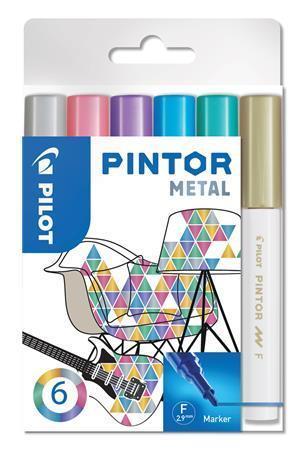 PILOT Set dekorativních popisovačů "Pintor F", metalická, 6 barev, 1 mm