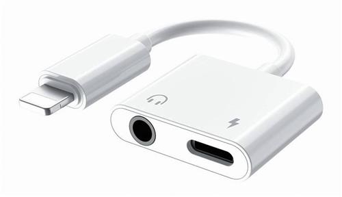 Platinet Lightning JACK 3,5 mm redukcia s nabíjaním 0,1 m biela (PMMA9826)