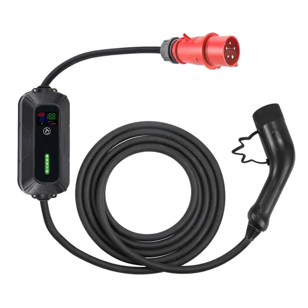 Platinet přenosná EV nabíječka PPC32AT 11kW (16A), CEE 5-pin / Type 2, délka 5m, Home Line, s adaptérem, černá