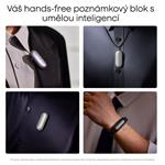 PLAUD Note Pin S Silver - AI hlasový záznamník + náramek a šňůrka na krk