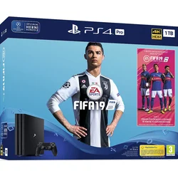 PlayStation 4 Pro 1TB, černý + hra FIFA 19