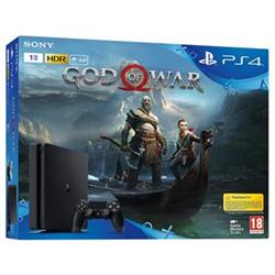 PlayStation 4 Slim 1TB, černá + hra God of War