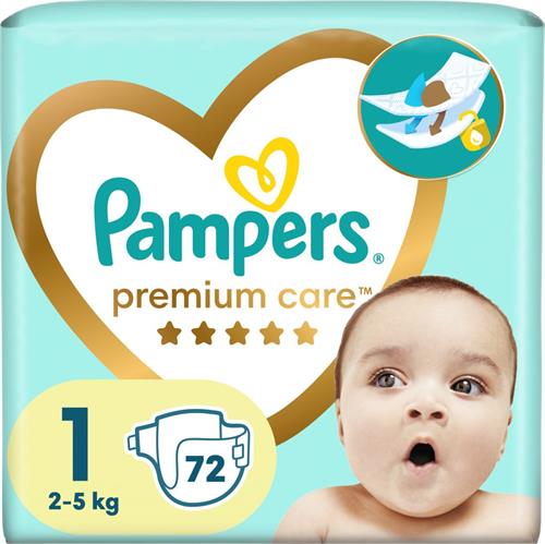 Plienky Pampers Premium Care veľkosť 1, 2-5 kg, 72 ks