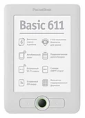 POCKETBOOK basic 611 White,displej 6", 600x800, černobílý, RAM 128 MB, paměť 2 GB, operační systém Linux, Wi-Fi