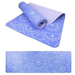 Podložka LIFEFIT YOGA MAT MANDALA DUO, 183x58x0,6cm, modrá