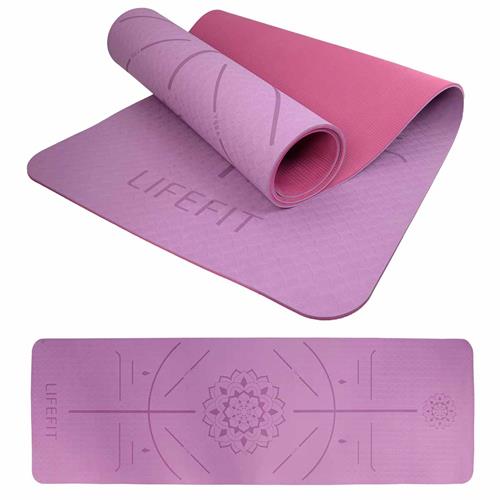 Podložka LIFEFIT YOGA MAT RELAX DUO, 183x58x0,6cm, bordó