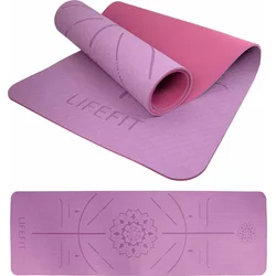 Podložka LIFEFIT YOGA MAT RELAX DUO, 183x58x0,6cm, bordó