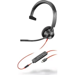 Poly headset Blackwire 3315 MS, 3,5 mm jack + adaptér USB-C/A, mono