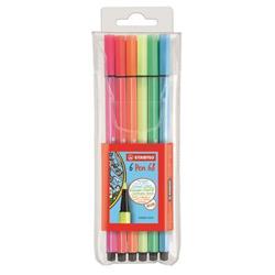 Popisovače STABILO "Pen 68", 6 neónových farieb, 1 mm