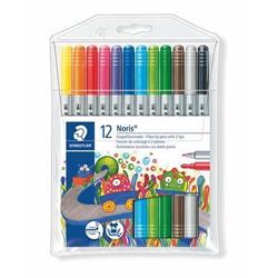 Popisovače STAEDTLER "Noris Club 320", 12 farieb, sada, 1-3 mm, obojstranné, umývateľné