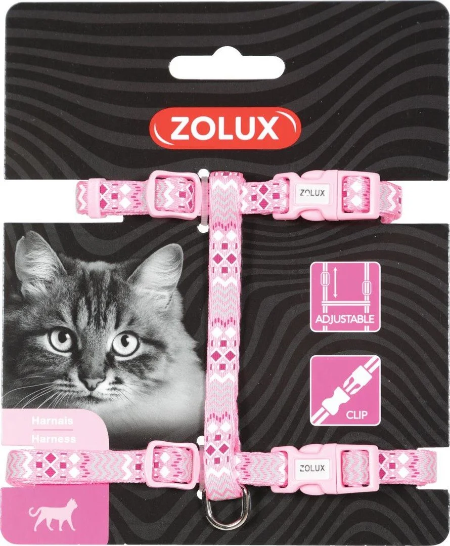 Postroj pre mačky Zolux ETHNIC nylon ružový