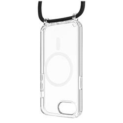 Pouzdro FIXED MagPure Neck s černou šňůrkou na krk pro Apple iPhone 16e