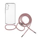 Pouzdro FIXED Pure Neck s růžovou šňůrkou na krk pro Samsung Galaxy A34 5G