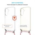 Pouzdro FIXED Pure Neck s růžovou šňůrkou pro Samsung Galaxy A36 5G/A56 5G