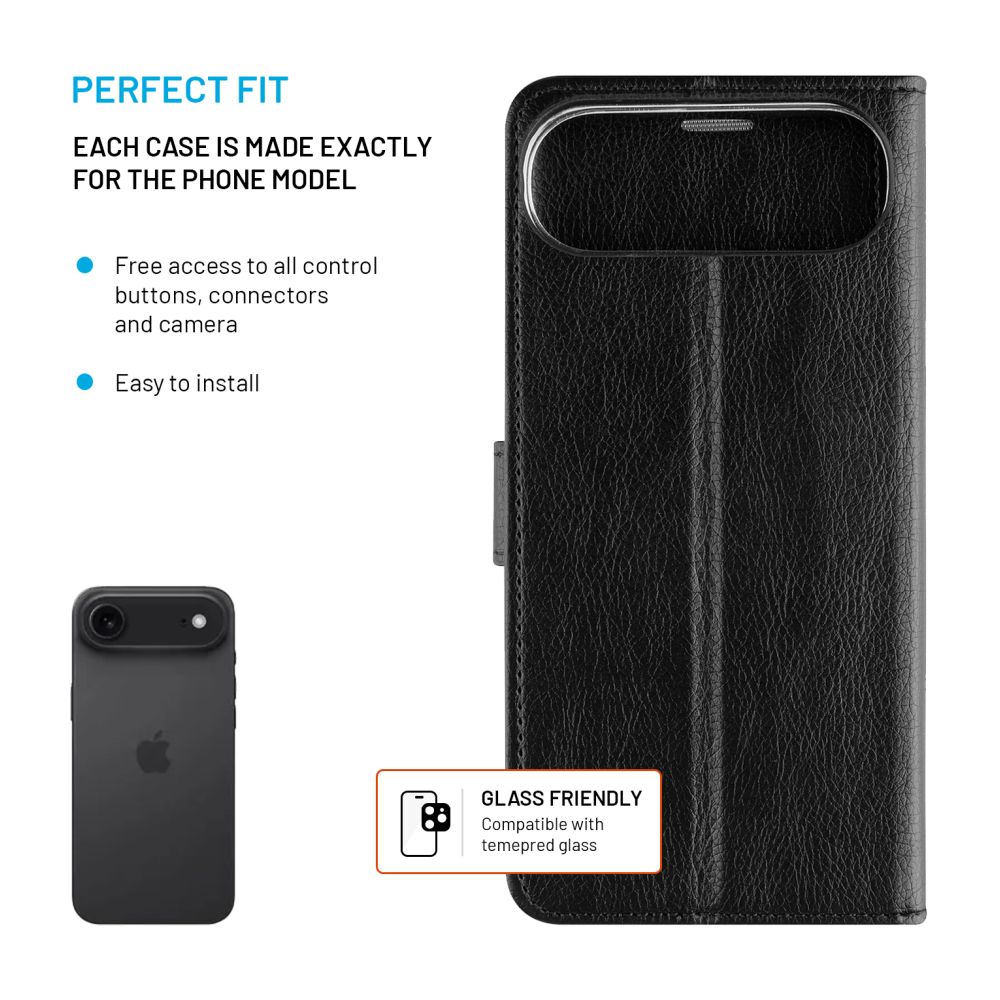 Pouzdro typu kniha FIXED Opus pro Apple iPhone Air, černé