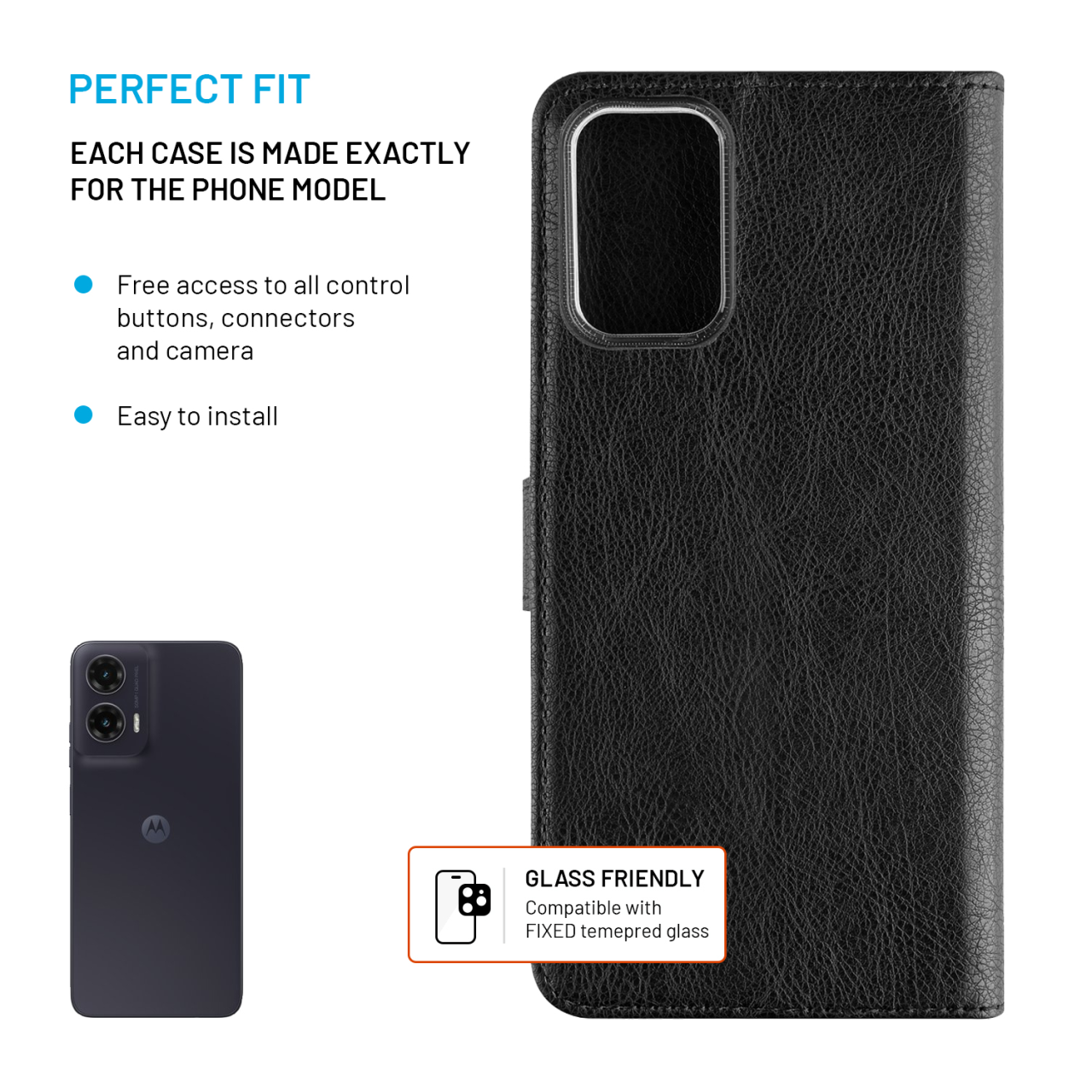 Pouzdro typu kniha FIXED Opus pro Motorola Moto G35 5G, černé