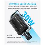 Power banka Anker 20000 mAh, 30 W, s káblom USB-C a Lightning, čierna