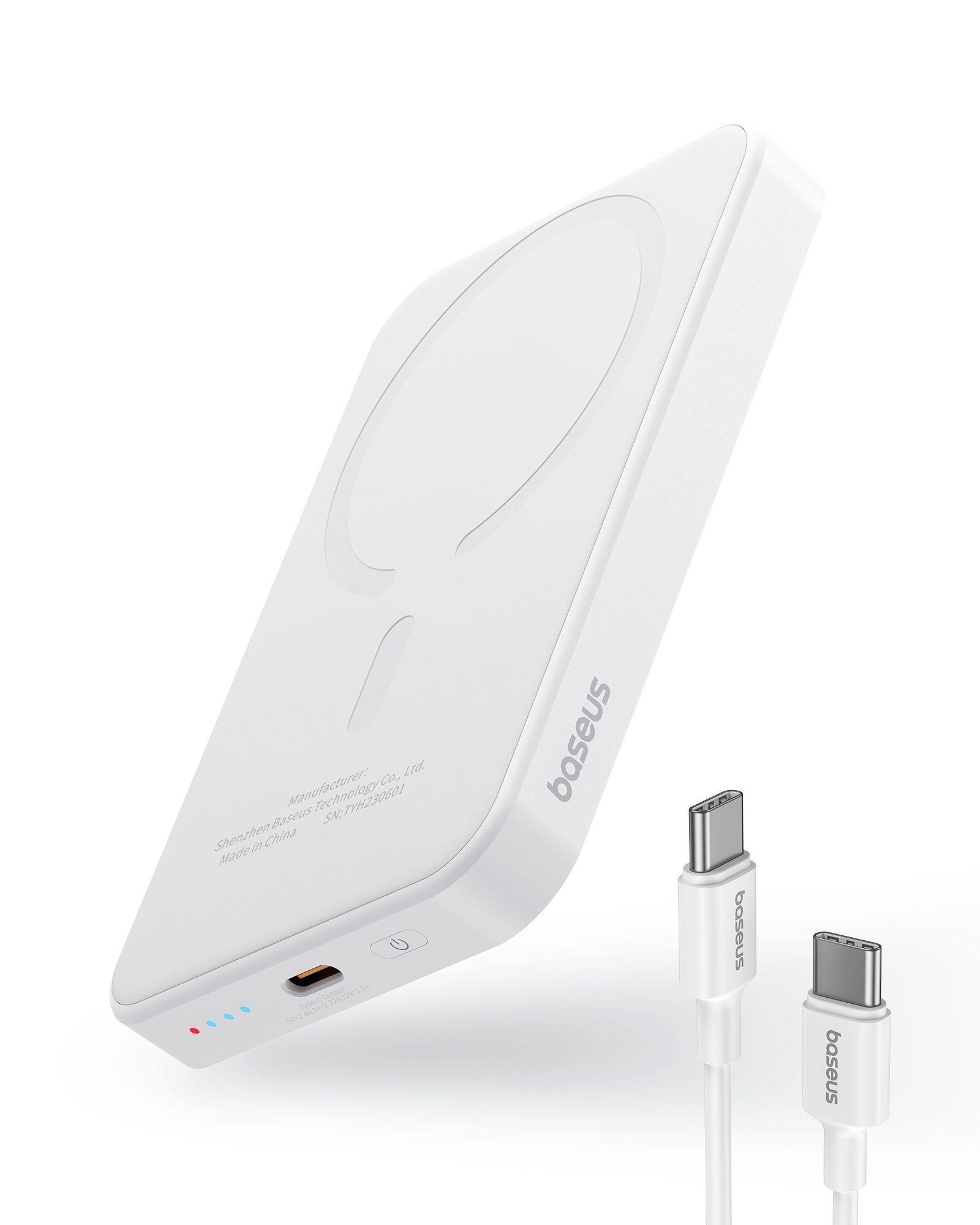 Power banka Baseus Mini s bezdrátovým nabíjením 5000mAh 20W USB-C bílá