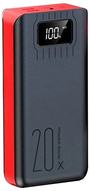 Power banka Viking go20, 20000 mAh, čierna a červená