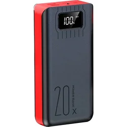 Power banka Viking go20, 20000 mAh, čierna a červená