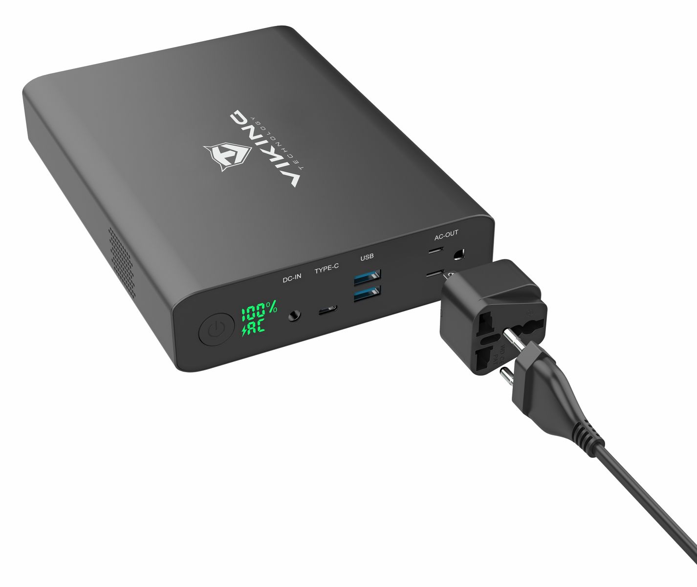 Power banka Viking NF130W s výstupom 220 V, 64000 mAh, čierna
