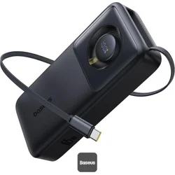 Powerbank Baseus Free2Pull 20000mAh, 65W, s káblom USB-C čierna