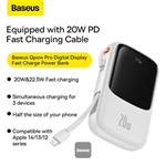 Powerbank Baseus Qpow Pro 10000mAh, 20W, s káblom Lightning, biela