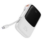 Powerbank Baseus Qpow Pro 10000mAh, 22,5W, s káblom USB-C, biela