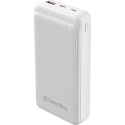 Powerbank ColorWay 20 000 mAh, USB QC3.0/ USB-C PD, biela